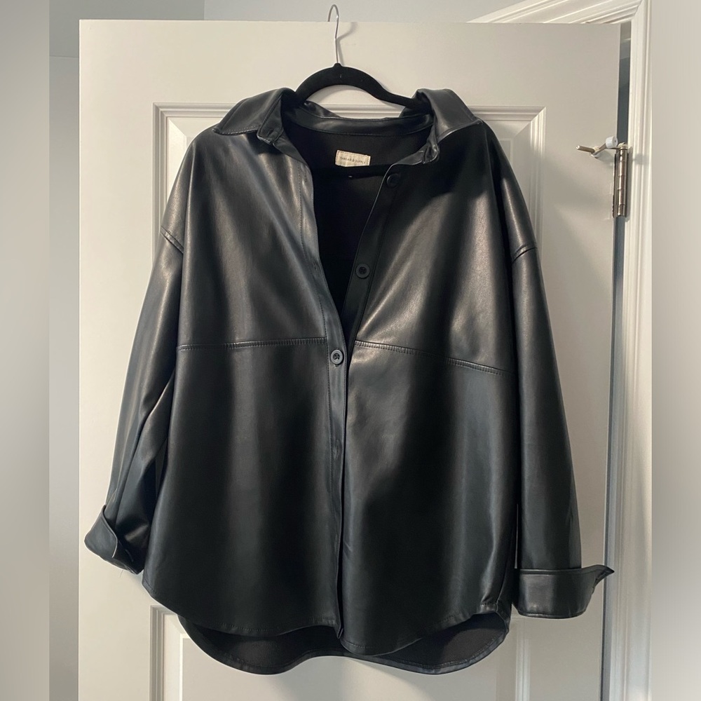 Faux Leather Shirt/Jacket